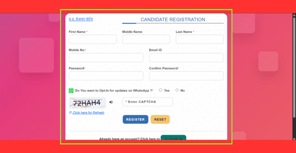MP Berojgari Bhatta Yojana Official Registration Portal MP Berojgari Bhatta Yojana Official Registration Portal